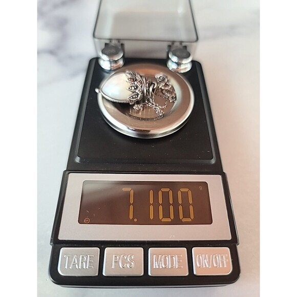 925 Sterling Silver Marcasite Double-Sided MOP & Black Onyx Pendant Necklace - Picture 10 of 10